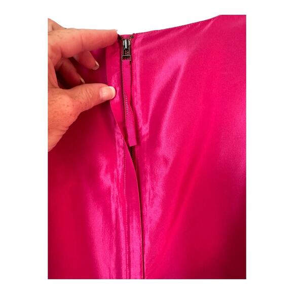 Banana Republic Mad Men Barbie Pink Silk Sleeveless Dress Taffeta size 2 - Picture 9 of 12